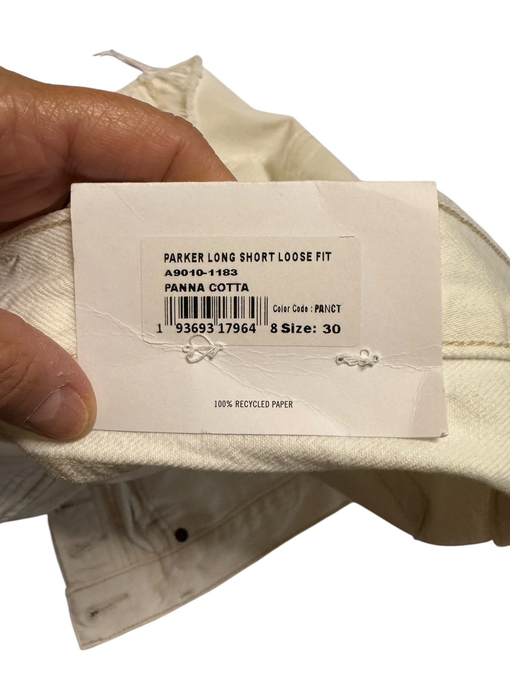 NEW Agolde White Raw Hem Parker Long Short Button Fly Women's 30 - Picture 5 of 9